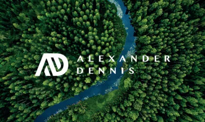 Alexander Dennis logo on nature background